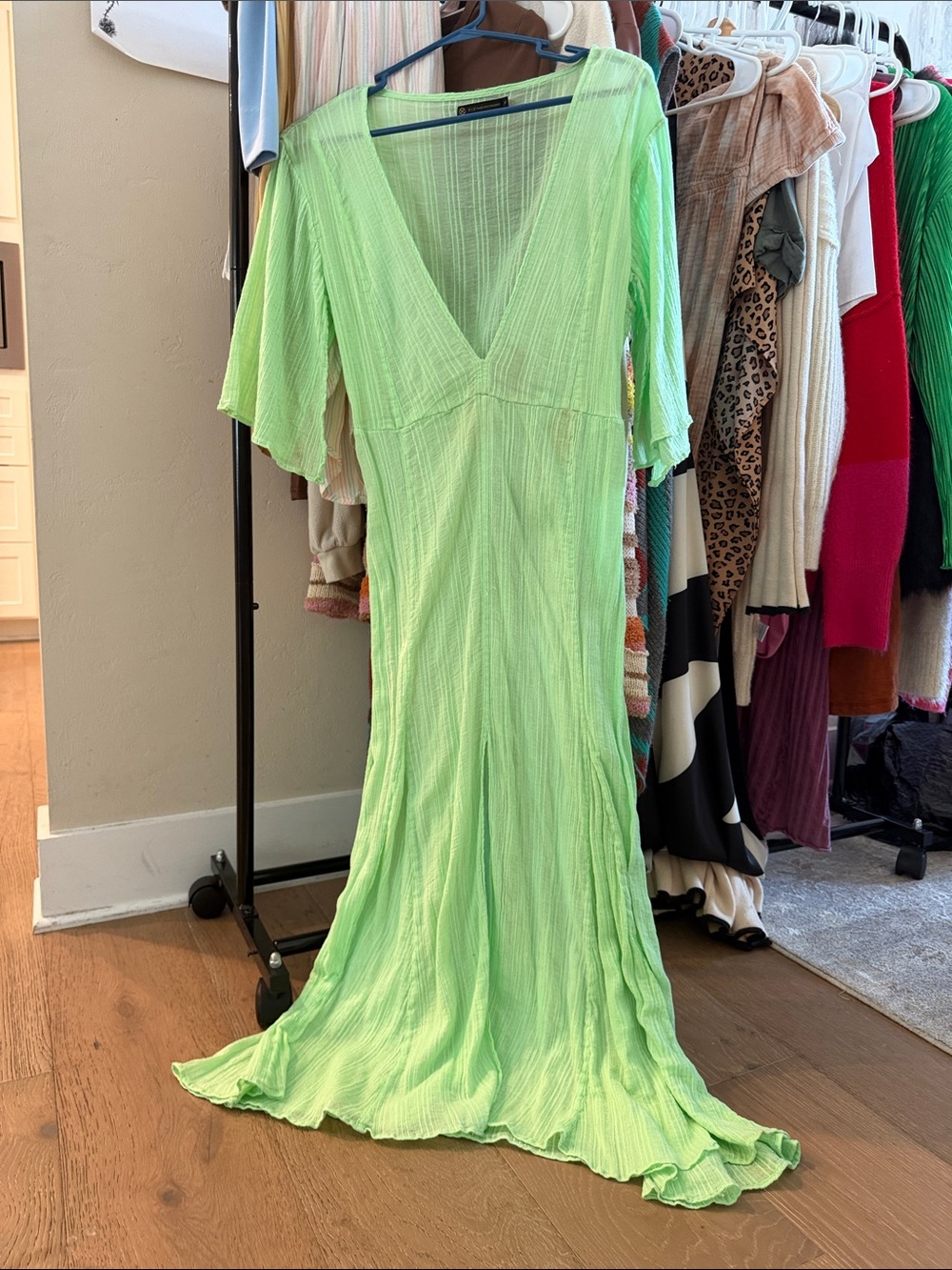 Light Green V-Neck cover up